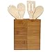 Bamboo Expandable Utensil Holder Organizer|Constructed from 100% Real Bamboo Wood● Durable ●Dividers for Flatware and Kitchen Utensils