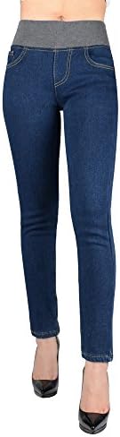 RONHAN Women's Winter Slim Fit Fleece Lined Skinny Stretch Tight Jeans High Waist Thick Denim Jeans Pants Leggings Plus Size