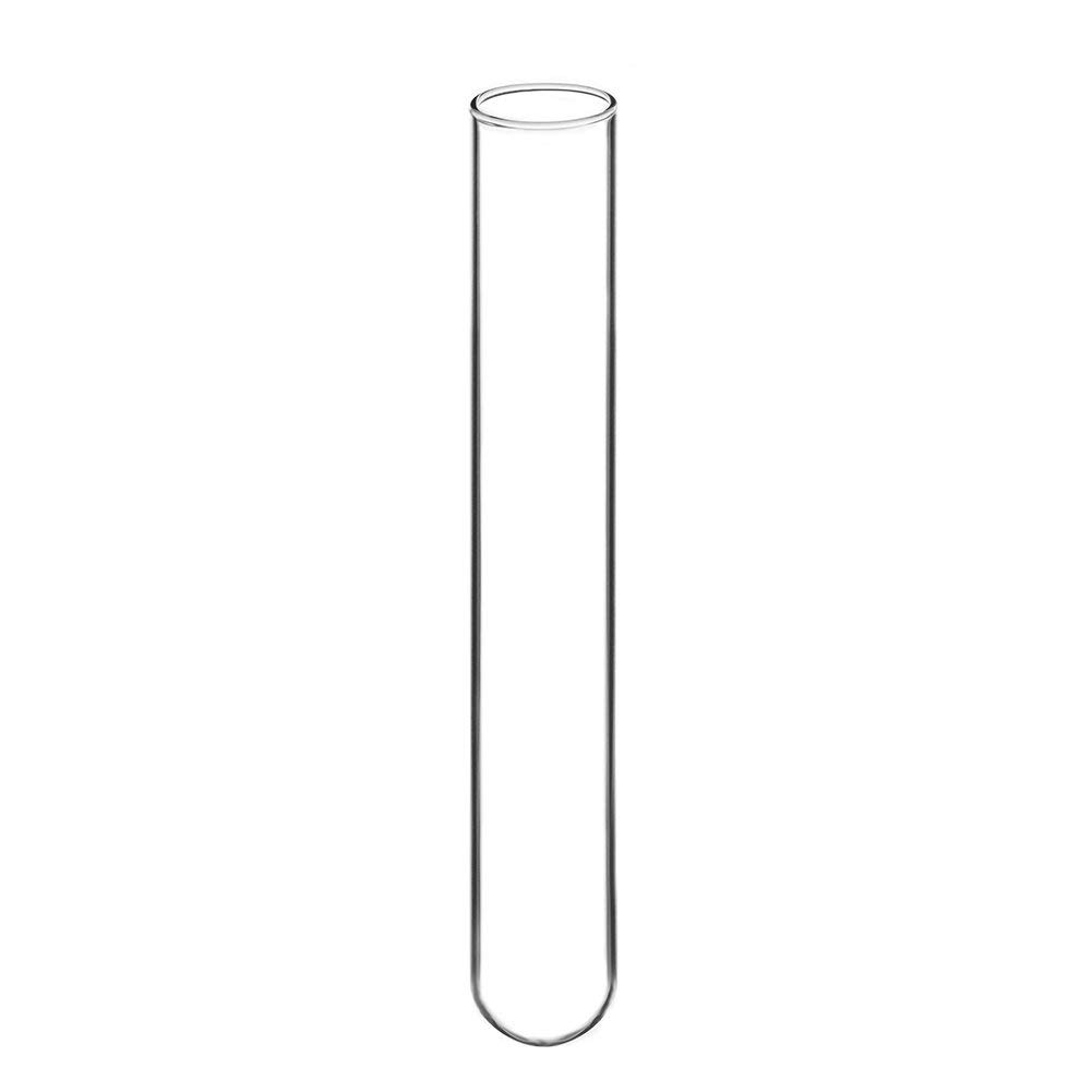 StonyLab Borosilicate Glass Round Bottom Test Tubes, 20mm OD X 150mm length (Pack of 20)