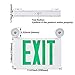 TORCHSTAR Green LED Exit Sign with Emergency Lights, UL 924, Emergency Exit Light with Battery Backup, Adjustable Heads, Fire Exit Sign with Lights, Double Face, AC 120/277V, Damp Location, Pack of 2