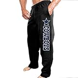 SSDDFF Mens Dallas American Football Team Cowboys Cozy Travelling Sweatpants Leisure Wear Black