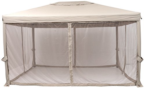 SORARA Gazebo Pavilion Fully Enclosed Heavy Duty Garden Canopy with Mesh Insect Screen, 10 x 13-Feet, Sand - Thumbnail 3