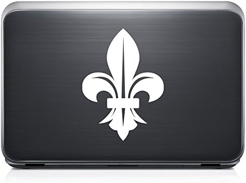Fleur De Lis Flower REMOVABLE Vinyl Decal Sticker For Laptop Tablet Helmet Windows Wall Decor Car Truck Motorcycle - Size (05 Inch / 13 Cm Tall) - Color (Matte Black)