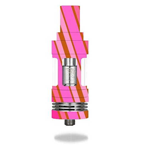 Sense Herakles Sub Ohm Tank Vape E-Cig Mod Box Vinyl DECAL STICKER Skin Wrap / Pink Hot Pink Brown Lines Stripes