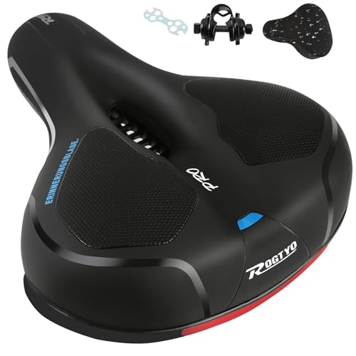 ROGTYO Fahrradsattel Gel Fahrradsitz Pro 2.0 Breiter Weicher Komfortabel Atmungsaktiv Stoßdämpfend Ergonomisch Memory Foam Fahrrad Sattel mit wasserdi
