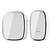iLOME Wireless Doorbell Electronic Push Button Audio Chime Weatherproof 1 Plug In Receiver 1 Push Button Transmitter,Operating 1000 Feet Range 36 Chimes (White)