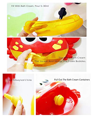 HOCHE Toy-Crab Musical Bubble Maker Fun Bath Toy,Automated Spout Bubble Machine Blower Maker with 12 Nursery Rhymes for Baby - Thumbnail 7