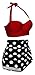 Angerella Women Polka High Waisted Bikinis Swimsuits Swimwear(BKI032-R1-3XL),Red,US12-14=Tag Size 3XL