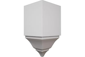 EKENA MILLWORK 3 5/8"W x 3 5/8"P x 7 1/2"H Americraft Solid Paint Grade Wood Inside Crown Moulding Block for Profiles up to 4"H x 3 5/8"P, Primed Pine