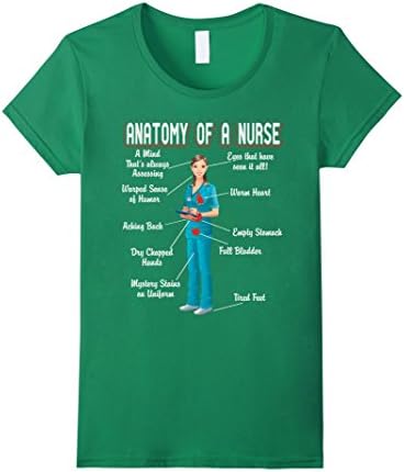Women's Anatomy of a Nurse - Best gift for National Nurses Week 2016 Large Kelly Green