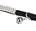 CHUKCHI Soft Velvet Safe Cat Adjustable Collar Bling Diamante with Bells,11 inch for Small Dogs and Cats (Black)