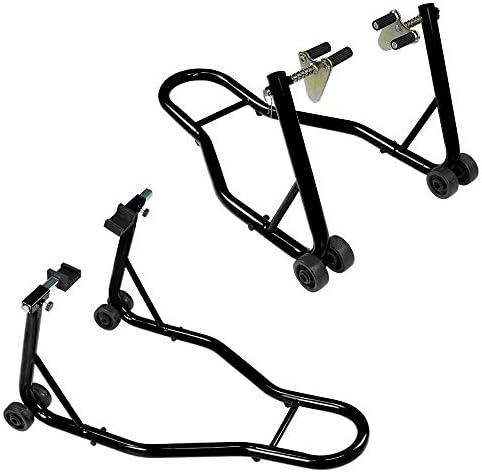 QUAKEWORLD Universal Sport Bike Motorcycle Front & Rear Wheel Swingarm Spool Paddock Lift Stands Fork Fits for Yamaha Honda Kawasaki Suzuki BMW Auto Bike Shop