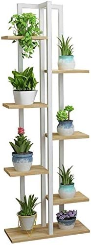 フラワースタンド 植木鉢スタンド 花台 フラワーホルダー7ティアホワイトメタルウッドフレーム工場表示ディスプレイは屋内屋外のリビングルームのための庭ストレージシェルフスタンド マート