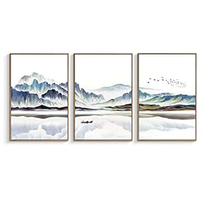 Framed for Living Room Bedroom for x3 Panels