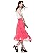 Regna X BOHO Women's High Waist Pleated Flare Chiffon Midi Skirt Dress (2styles, plus size available)