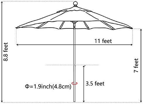 Amazon Com Eliteshade Sunbrella 11ft Market Umbrella Patio Outdoor Table Umbrella With Ventilation And 5 Years Non Fading Top Black Garden Outdoor