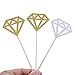 TOODOO 50 Pack Golden Glitter Diamond Cakes Toppers Cupcake Decor Food Picks