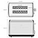 2-Slice Toaster, Home Gizmo Cool Touch Toasters with 2 Extra-Wide Slots, 7 Browning Dials and Removable Crumb Tray - Brushed Stainless Steel