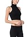 KOGMO Women's Lightweight Fitted Sleeveless Turtleneck Crop Top with Stretch-L-Black