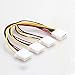 Computer Molex 4 Pin Power Supply to 3 Port Molex IDE Y Splitter Cable 2 Pack