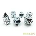 Bescon Super Shiny Gloss Silver Metal 7pcs Polyhedral Dice Set, Chrome Metal RPG Game Dice 7pcs Set