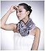URSFUR Rex Rabbit Full Fur Pull Through Scarf with Pom 24 Inches Multicolor (Light Gray)