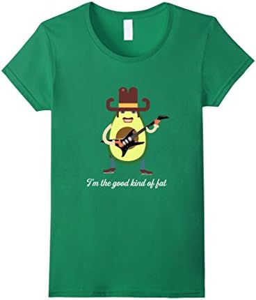 Women's I'm the Good Kinda of Fat Rocker Avocado Tees XL Kelly Green
