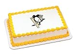 1/4 Sheet ~ NHL Pittsburgh Penguins Hockey ~ Edible Image Cake/Cupcake Topper!!!