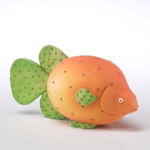 Enesco Home Grown 4027160 Prickly Pear Spotted Scat Fish Figurine, Orange, 4.25 inches