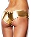 QinMi Lover Women's Low-Waist Metallic Micro Shorts Panty Thong