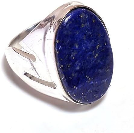 925 Sterling Silver Overlay Rings, Lapis Gemstone Handmade Turkish Jewelry Pr844