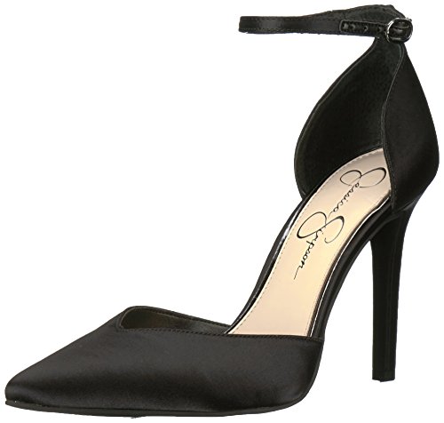 Jessica Simpson Women's Cirrus Pump, Black Satin, 8.5 Medium US