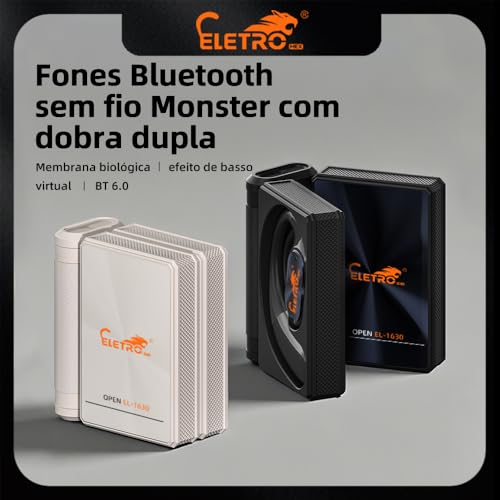 Fones de Ouvido,Bluetooth6.0,Design Dobrável Duplo, Isolamento de Ruído, IPX5 À Prova d’Água e Suor,Suporta Chamadas de Voz, 60Horas em Standby Ideal para viagens e atividades ao ar livre