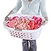 Sterilite 12108006 1.25 Bushel/44 Liter Ultra Hip Hold Laundry Basket, White Basket w/ Titanium Inserts, 6-Pack