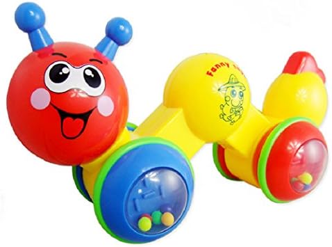Press and Go Inchworm Learning Crawling Activity Play Baby Toddler Infant push pull activity Toys,Red