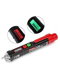 Comprobador de voltaje bolígrafo sin contacto con detector de linterna LED   GFCI enchufe de salida probador de potencia enchufe automático de circuito eléctrico detector de voltaje de polaridad enchufe de pared interruptor localizador