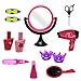 Pretend Play Beauty Set, Stylist Salon Playset Kit for Kids Toy Accessories Includes Hair Dryer, Makeup Mirror, Flat Iron, Lipstick, Scissors, Hair Brush, Nail Polish and Hair Clips