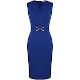 GRACE KARIN Work Dresses for Women 2026,V Neck Business Office Bodyon Dress,Sleeveless Pencil Semi Formal Midi Dress