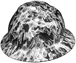 Izzo Graphics White Fire MSA V-Guard Full Brim Hard Hat