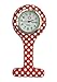 Round Silicone Nurse FOB Watch Pack of 10,Women Floral Clip-on Fob Brooch Hanging Pocket Watch