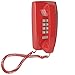 Home Intuition Amplified Single Line Corded Wall Mounted Telephone with Extra Loud Ringer, Red