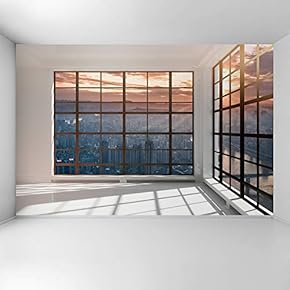 Wall Mural 3D Cityscape Removable Wallpaper Wall Sticker for Bedroom Living Room - 66x96 inches