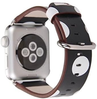 42 mm Leather Apple Watch Bands for Men, HotGlows Black Leather Replacement Strap Wristband Bracelet for 42mm Apple iPhone iWatch Series 1 Series 2 Series 3