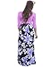 SUNNOE Women's Floral Printed 3/4 Sleeve Scoop Neck High Waist Party Maxi Long Dress Vacation Dress Floor Length