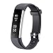 Letsfit Fitness Tracker, Slim Activity Tracker with Heart Rate Monitor, Pedometer Watch, Sleep Monitor, Step Counter, Calorie Counter, Waterproof Fitness Band for Kids Women and Men (Black)
