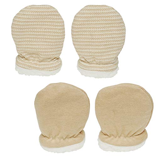 Paladoo Baby Mittens Sherpa Lined Fleece 0-24 Months Winter (0-6 Mouths 2 Pairs)