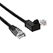 CableCreation CAT6 Ethernet Patch Cable with 50U”Gold Plated Contact, 3.3 Feet, Left Angled - Black