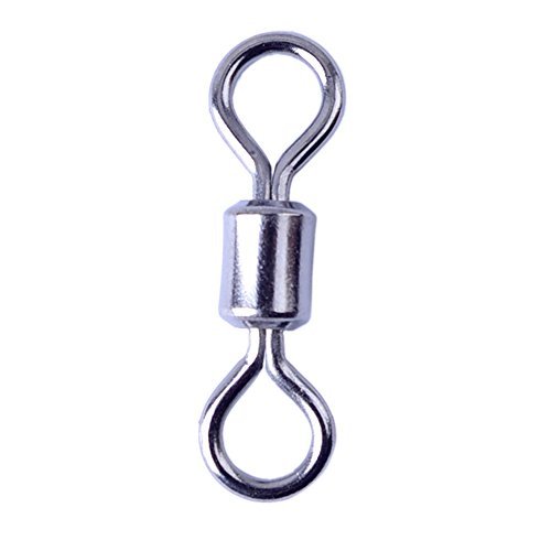 Agepoch Fishing Rolling Barrel Swivels Power Snap Set Line to Hook Smooth Connectors High-Strength Corrosion Resistant Accessories Tackle Tensile Test Strength (1#-0.75''-104LB-60pcs)