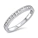 DoubleAccent Sterling Silver Wedding Ring Princess Cut Channel Set Wedding Band 3MM (Size 5 to 12)