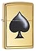 Zippo Black Spade Pocket Lighter, High Polish Brass
